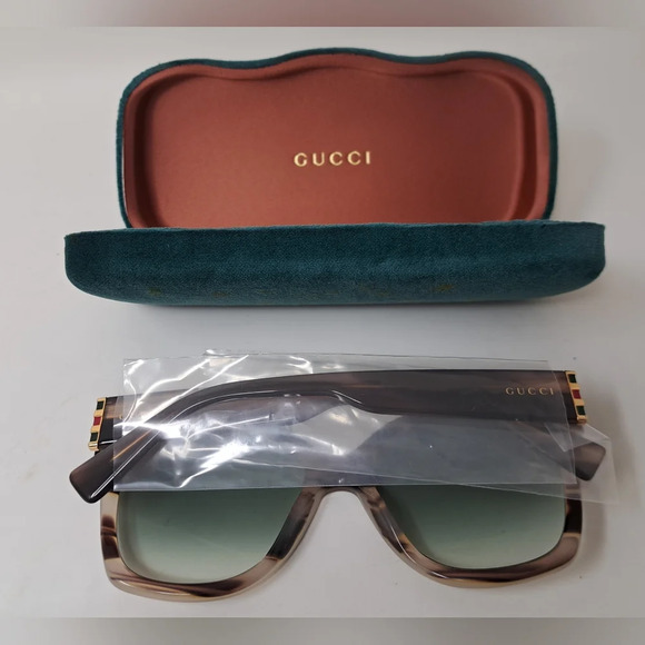 NWT Gucci Women's Sunglasses Marble Gray Square Full Rim GG0459S 005 54-19-145 - Picture 2 of 16
